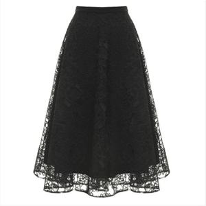 [미니멈]플라워 레이스 플레어스커트 (MYCAWS7180 BK)_IC