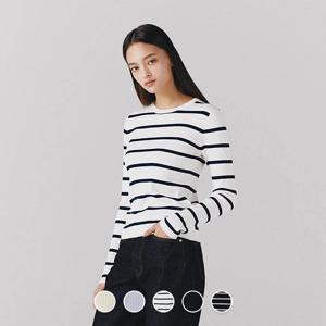[지오다노]여자 슬림핏 립 골지 니트 스웨터 긴팔 티셔츠 5컬러 354508