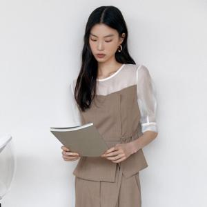 [TAG 278000원][케이엘바이린] 호와스 셋업 시스루 블라우스 KGBLPF8000