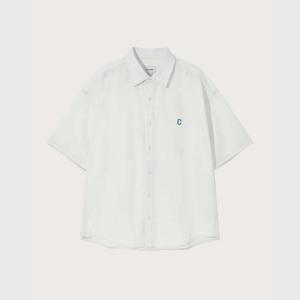 M 커버낫반팔티 CQK CO2502SS33-WH C 로고 데님 하프 셔츠 White