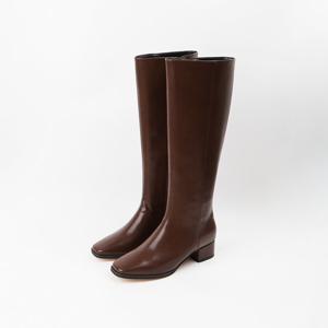 [신난다슈] 여성 롱부츠 4cm 여자 롱 부츠힐 발편한 통굽 사각코 기본 ST252607 브라운