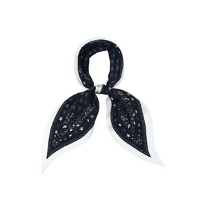 루이까또즈 스테인 마름모 실크 스카프 블랙 2ESD971BL