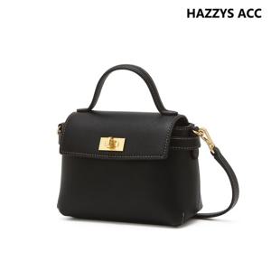 [H-LOCK] 블랙 단색 소가죽 미니토트백 HIWA5F780BK