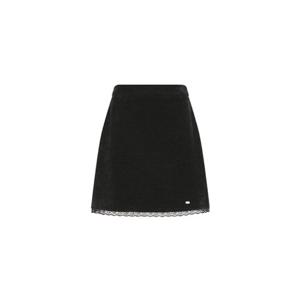 [올리브데올리브] OE5AS812 레이스장식 벨벳 미니 스커트