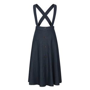 [레코브](레코브) 데님 버튼 멜빵 플레어 스커트(LC61C9SK535X)