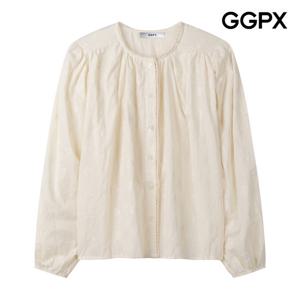 GGPX  민들레 자수 라운드넥 블라우스 (GP9SH045F)