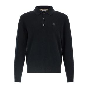 버버리 카슨 로고 자수 폴로 스웨터 8113157 BLACK