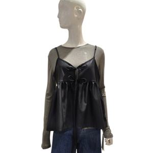 [에이비에프지]페이크 프릴 스트랩 리본끈 베스트 AGNA1HB33A