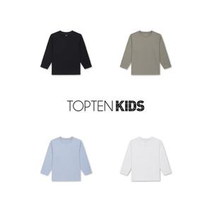 [탑텐키즈]MKG5TS3904 공용) 에센셜 헤비코튼 오버핏 긴팔 티셔츠