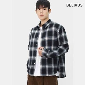 빌리버스 남성 데일리 간절기 긴팔 루즈핏 플란넬 체크남방 면 셔츠 BRAT117
