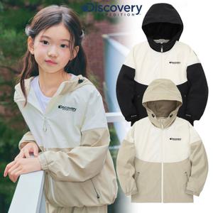 디스커버리키즈 DKTR11044 키즈 우븐 배색 트레이닝 후드 자켓