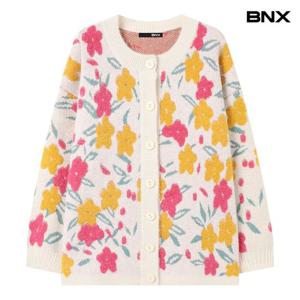 [BNX] 플라워 꽃 자수 라운드 니트 가디건 (BX4CD007L0)