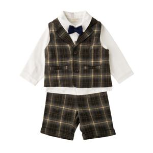 [밍크뮤]SC 선물포장(브라운)샤를뮤체크3PCS상하복(35C1161101)정장룩 돌잔치 화동 상하복 A