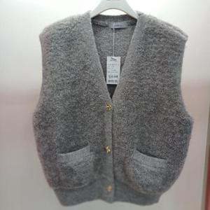 Destijl HC06 품넉넉한 디자인단추 주머니 브이넥 로즈 뽀글이 양털 조끼 베스트 D2541vt01G