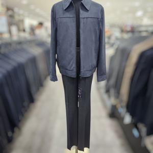 [바쏘옴므]블루 비건레더 스웨이드 블루종 점퍼 WSY3GU36ABU_DG