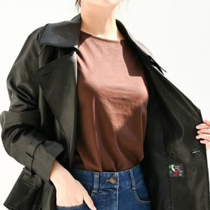 [비꼴리끄(여성)]코튼 저지 보트넥 긴팔 셔츠 B224WT1050