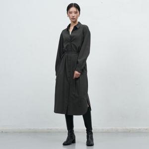 WOMAN 벨티드 셔츠 원피스 [CHARCOAL] / WBE4L15511