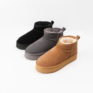 [신난다슈] 여성 앵클부츠 3cm 3종 여자 숏 앵글 털 부츠 퍼안감 소가죽 스웨이드 통굽 BP256110