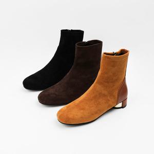 [신난다슈] 여성 앵클부츠 3cm 3종 여자 숏 스판 앵글 부츠 스웨이드 발편한 통굽 BL250011