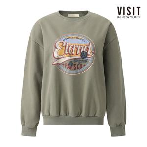 [비지트인뉴욕]레트로 그래픽 양기모 맨투맨 티셔츠 (V5BLT01)