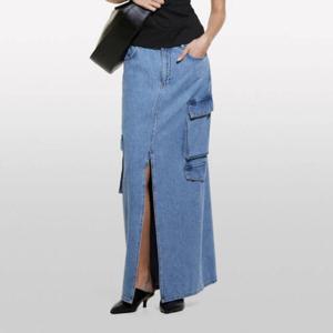 [시슬리]카고 데님 스커트_4AGWL0025