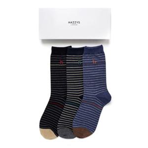 [헤지스] HJSS5F105WT_스트라이프 컬러배색 남성 양말 3종세트