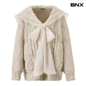 [BNX] 빅카라 리본 타이 퀼팅 패딩 점퍼 (BX4JP031L0)