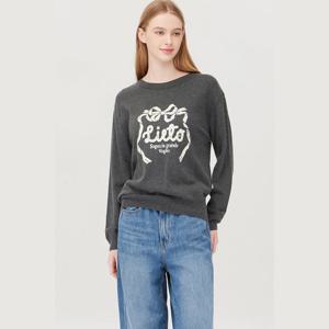 [베네통] 리본 자카드 스터드 니트 BAKPE3561