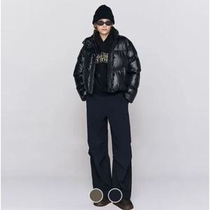 [지오다노]여성 겨울 기모 본딩 플리스 일자핏 밴딩 파라슈트 팬츠 415930