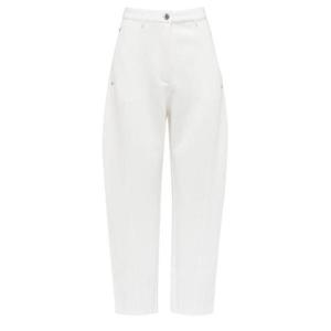 26 SS 막스마라 화이트 코튼 Pulvino 풀비노 로고 패치 팬츠 26786097600