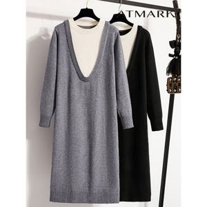 [앳마크]ATMARK (77까지)레이어드딥넥니트원피스_AA59OP011G