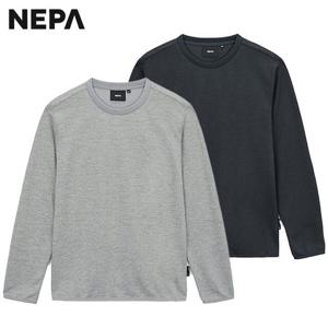 [네파]춘추용 남성 멜란지 라운드 긴팔 티셔츠 - 7K55366