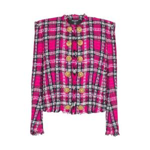 발망 플레이드 버튼 재킷 GF1SM509CG42