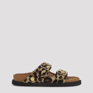 버켄스탁 아리조나 포니 헤어 더블 버클 뮬 1031699 LEOPARD