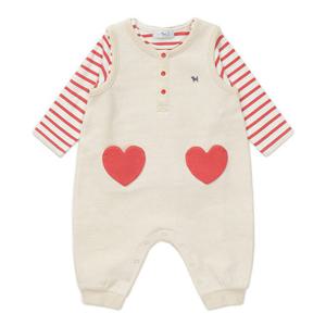 [블루독베이비8] 26SS(CR)하트 SET 우주복 HJ (4617067505) (BLUEDOG BABY 유아 출산 백일 선물 도트 강아