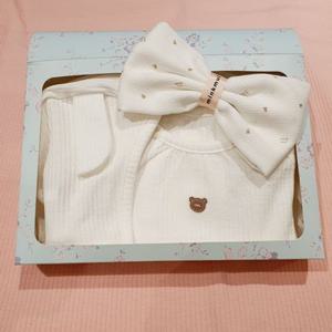 [밍크뮤]SC선물포장+손수건+모자(크림)뮤뮤클린SET바디슈트(3617004009)2026봄 신생아 백일 A