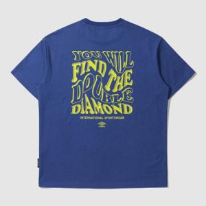 엄브로반팔티 KQF UP321CRS71-TBL 아이스코튼 쿨링 웨이브 레터링 그래픽 반팔 티셔츠 / TEAL BLUE