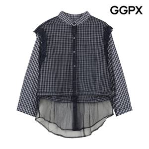 [지지피엑스]레이스 레이어드형 체크 셔츠 GPCSH015F