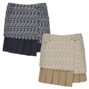 [양말증정]여성 심볼 자카드 플리츠 레이어 큐롯 스커트 (421D3PC281)