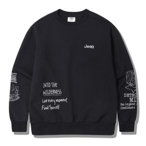 [지프]남여공용 소매 레터링 자수 맨투맨 (JQ4TSU828)