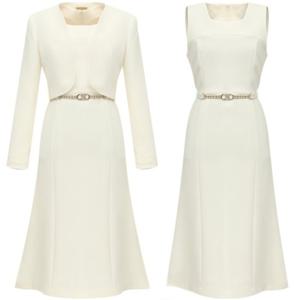 [미니멈]숏자켓 슬리브리스 원피스 셋트(MYAAWO2480NA)_IC