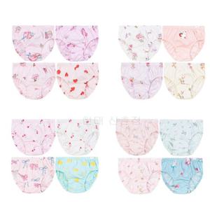 [오가닉맘] 아동 여아삼각팬티 4종세트 4종택1 (MLSUUP19S)