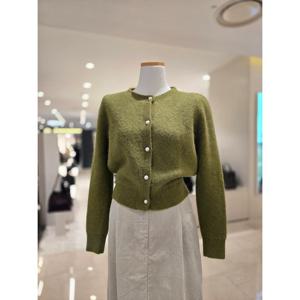 [에이비에프지]앙고라 퍼프소매 진주장식 라운드넥 니트가디건 AGNA1HY39A