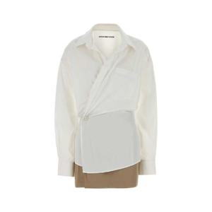 ALEXANDER WANG 화이트 포플린 미니 드레스 1WC1266950 100