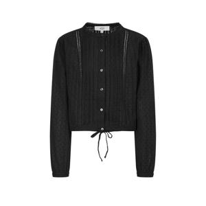 아떼 바네사브루노 25SS 블랙 자수장식 면 긴팔블라우스 WVBL5B301BK