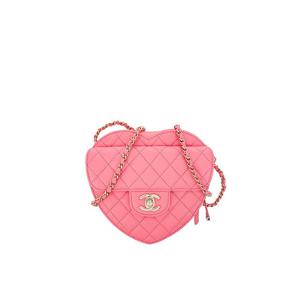 [엘러브] 샤넬 하트백 라지 핑크 샴페인골드 램스킨 5ET2271