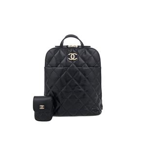 [엘러브] 샤넬 공방 퀼팅백팩 블랙 샴페인골드 5ET2275