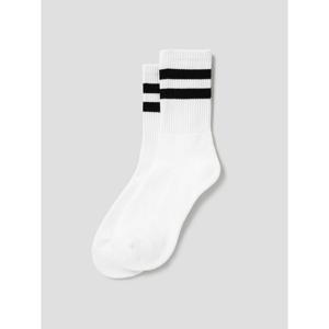 (4561KTAM71) [에잇세컨즈] 골지 파일바닥 스트라이프 양말  화이트