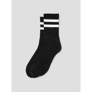 (4561KTAM75) [에잇세컨즈] 골지 파일바닥 스트라이프 양말  블랙