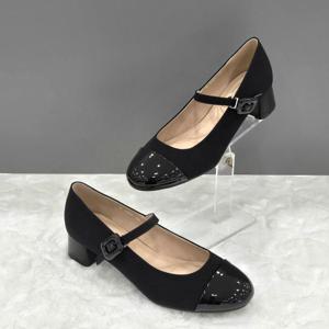 [탠디]여성 스트랩 포인트 미들힐 X2HS50YI14 BLACK 4SD JJ